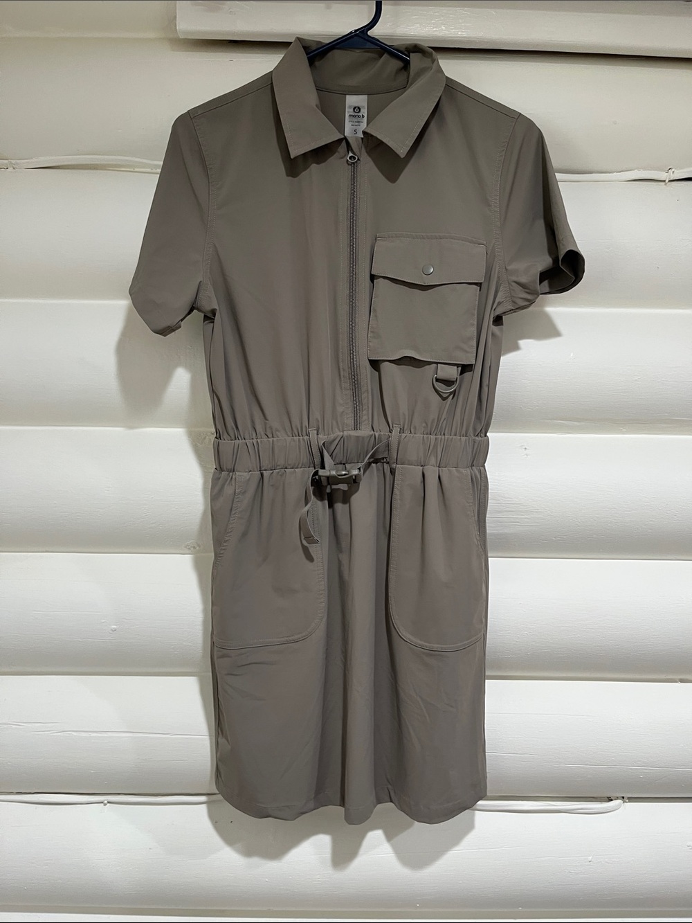Mono B Taupe Utility Mini Dress
